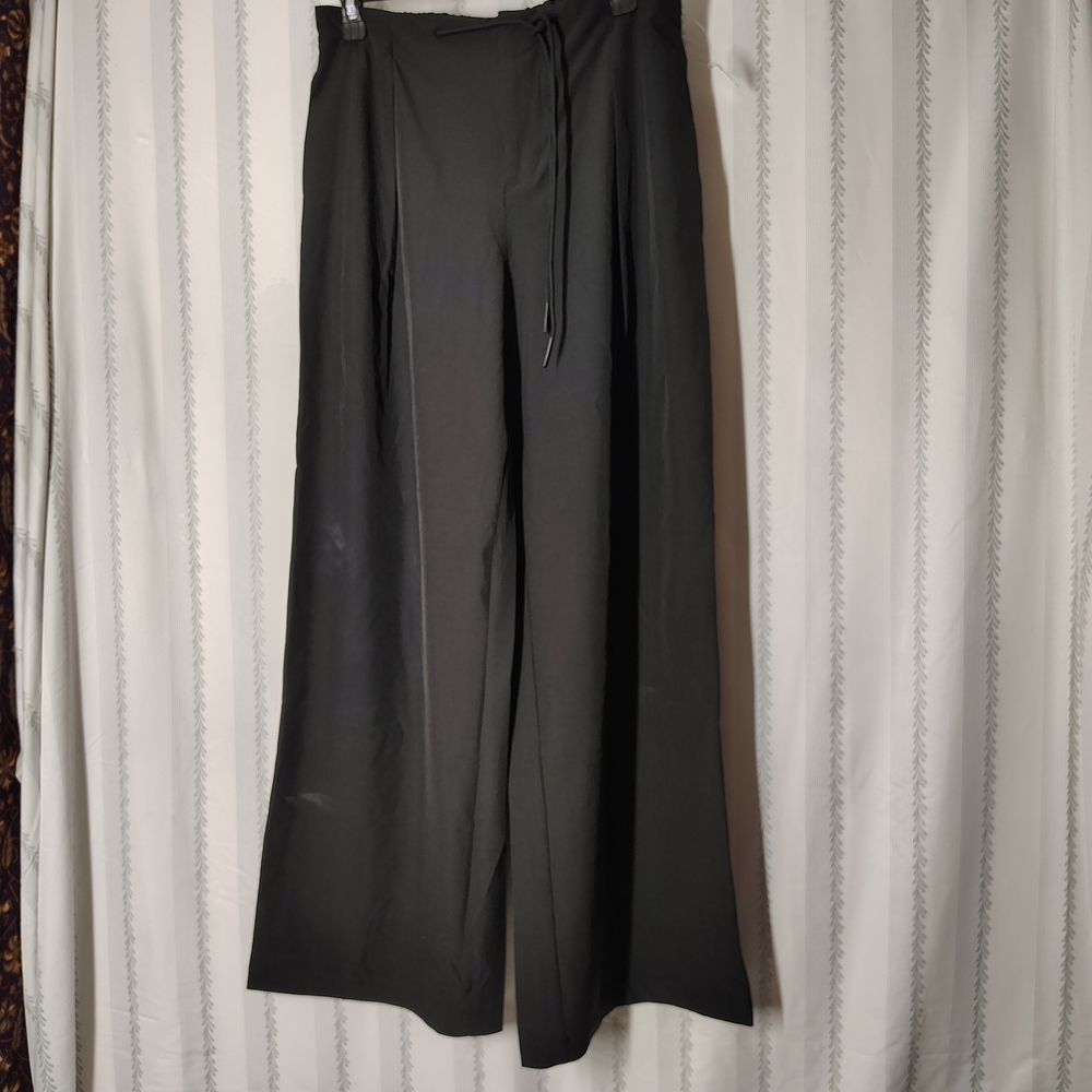 Avia Black Wide-Leg Women's Pants-windbreaker Material- Size M